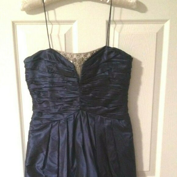 SALE Luxe Runway Dress BADGLEY MISCHKA Silk Embelished Eyecatching Designer $699 - Picture 4 of 7